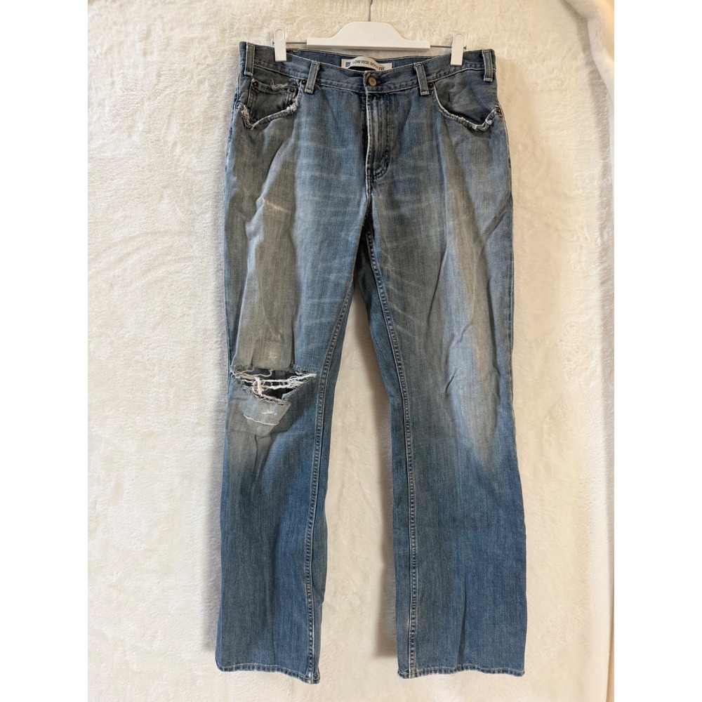 Y2K Gap 1969 Low Rise Bootcut Jeans Distressed Ripped Faded Grunge